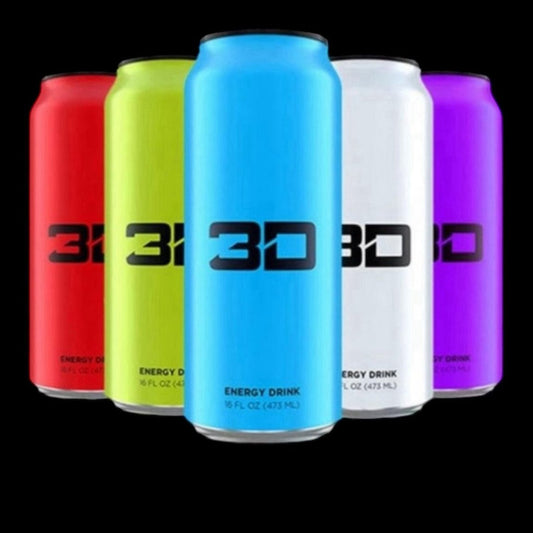 3D Energy Drinks 12x473ml Cans - LVLX